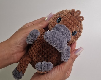Crochet platypus toy|Amigurumi platypus|Chubbly platypus crochet|Stuffed toy platypus|Platypus Nursery Decor|Platypus plush| Newborn gift