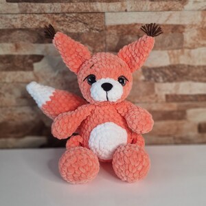 orange squirrel amigurumi forest squirrel  hand made squirrel crochet knit soft gift plush toy amigurumi plush