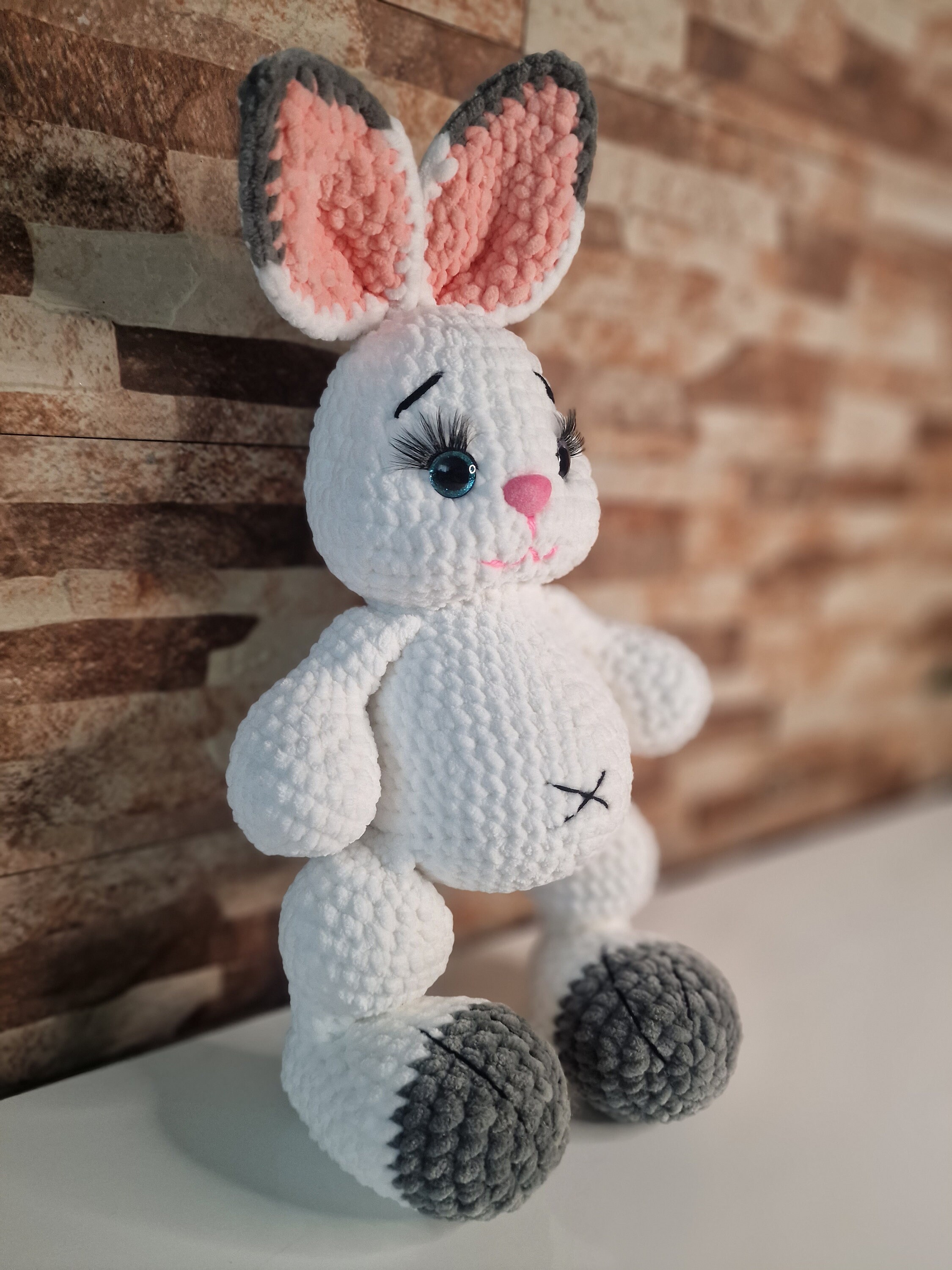 Bunny Hare Plush Rabbit Amigurumi Plush Toy Soft Hare Gift Crochet Hand ...