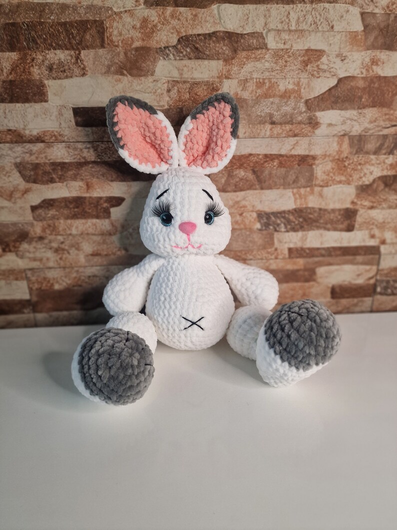 Bunny Hare Plush Rabbit Amigurumi Plush Toy Soft Hare Gift Crochet Hand ...