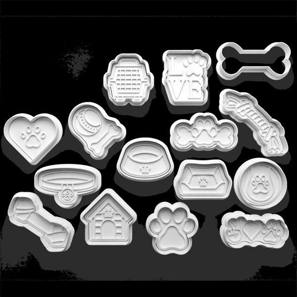 Dog Toy Bone 3 Cookie Cutter and Stamps || Dogs/Puppy/Puppies || 3d Printed Cookie Cutter || Clay || Biscuit Stamp || Cookie Embosser