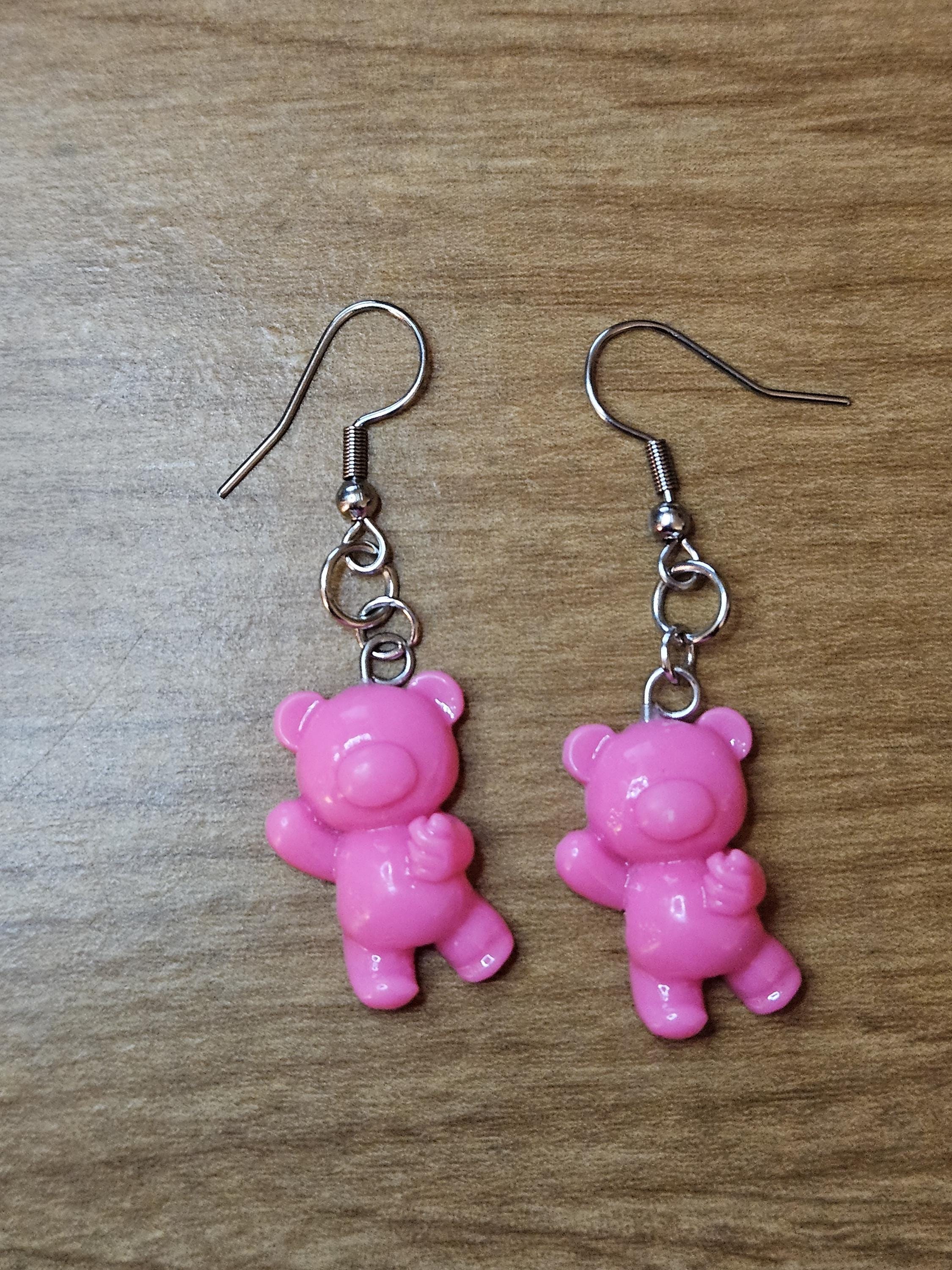 ピンクのクマのイヤリング - Etsy 日本
