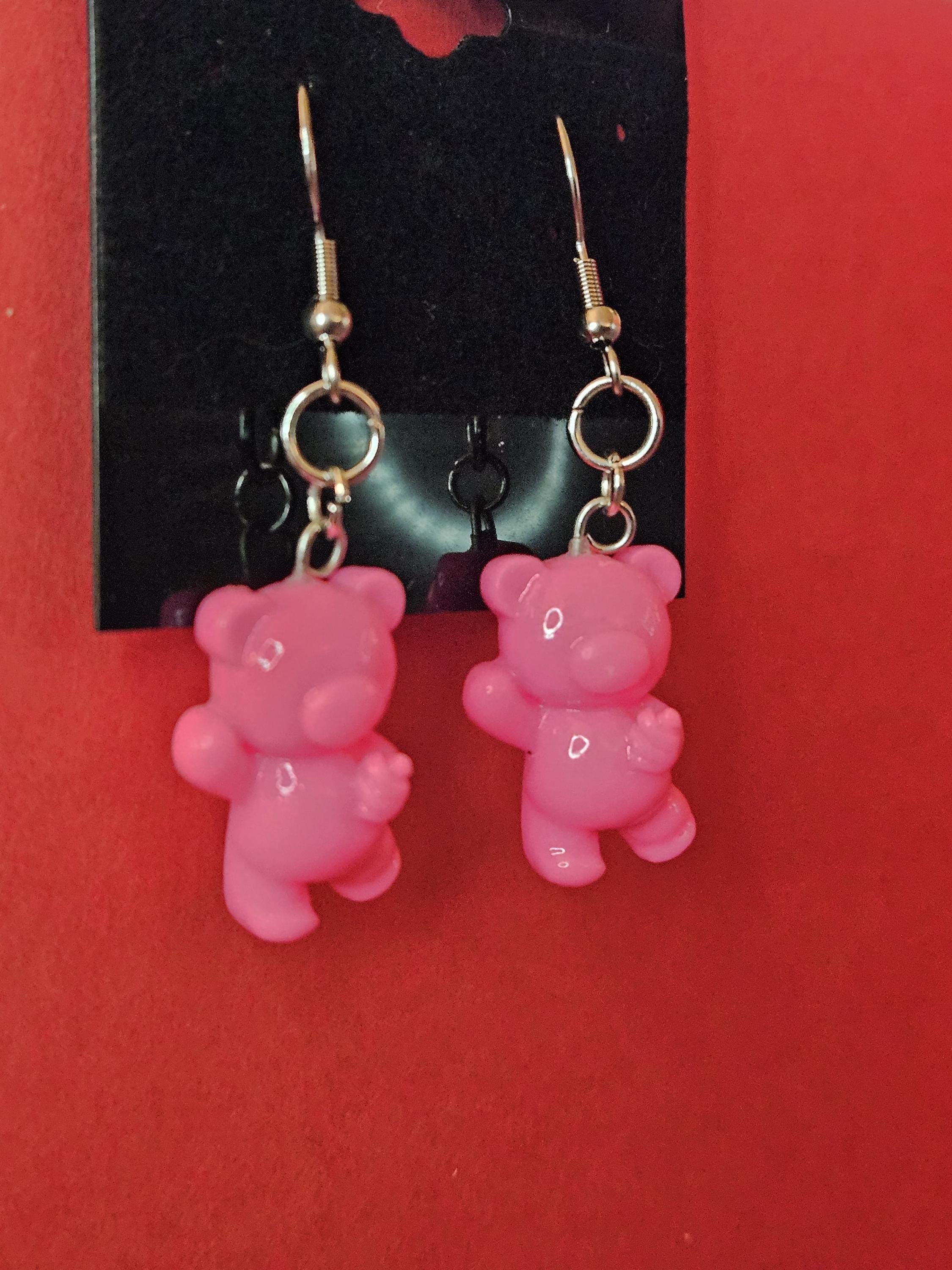 ピンクのクマのイヤリング - Etsy 日本