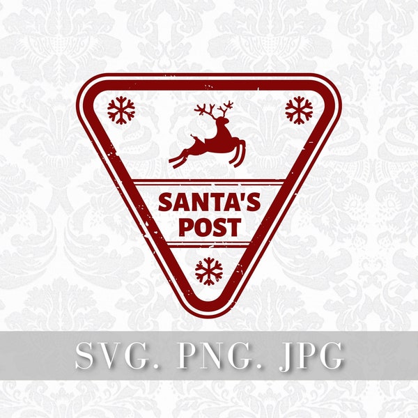 Santas Post svg, stamp svg North Pole, Christmas svg, Christmas stamp svg, letter to Santa Claus stamp, North Pole stamp, png, jpg