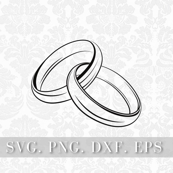 Wedding Ring Svg, Wedding Svg, Ring Svg, Wedding Rings Svg, Wedding Clipart, Engagement Rings Svg, Ring Cricut Silhouette