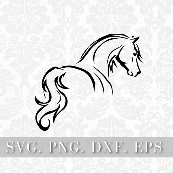 Pferde svg, Pferd Zeichnung svg, Pferdekopf svg, Pferd Silhouette  svg Schneidedateien für Cricut Silhouette - sofort Download svg, png, eps