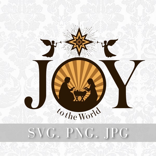 Krippe Svg, Png, Jpg direkter digitaler Download, Joy to the World Svg, Weihnachten Svg, Weihnachten Spruch Svg, Weihnachten Tasse Svg