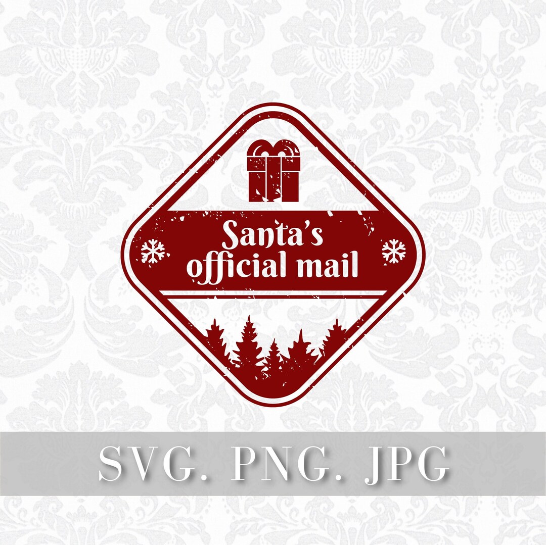 Santas official mail svg stamp svg north pole christmas svg