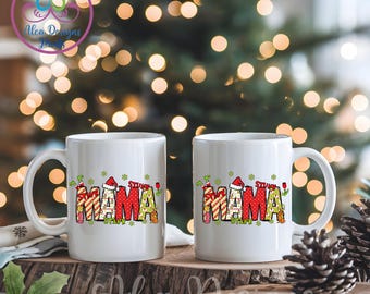 Customizable Christmas Coffee Mug: "Stinkin' Mama" Snowflake Design