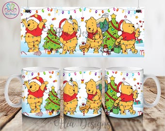 Taza de café navideña de Winnie the Pooh, regalo navideño de Disney