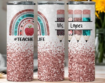 Personalized Teacher Tumbler: Printed 20oz Metal Tumbler