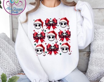 Sudadera navideña de Jack Skellington: Camiseta navideña de Pesadilla antes de Navidad