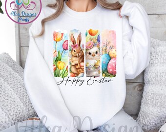 Easter Bunny Sweatshirt: Floral Watercolor Spring Tee