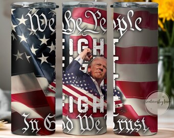 Vaso de metal de doble pared de 20 oz con la bandera de Trump