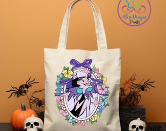 Bolsa de tela personalizada de villanos de Disney, bolsa de Halloween espeluznante para pedir dulces o trucos.