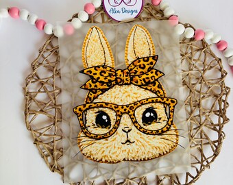 Leopard Easter Bunny DTF Transfer | Cheetah Print Shirt Design (Ready to Press)