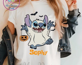 Disney Stitch Ghost Halloween Shirt, Disneyland Tee