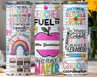 Vaso personalizado para profesores: taza de viaje de 20 oz, diseño impreso