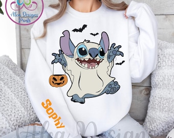 Disney Stitch Halloween Ghost Sweatshirt, Disneyland Shirt