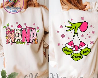 Personalized Christmas Hoodie: Nana Gift, Custom Grandma Sweater