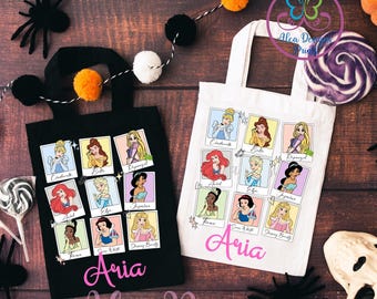 trick or treat tote bag, Disney princess tote bag, disney trip tote bag, Halloween Disney trip tote bag, personalized tote bags, Spooky bags