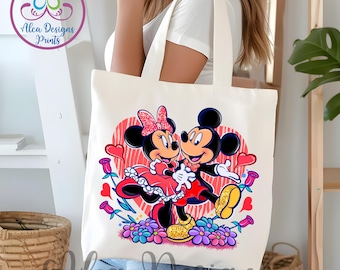 Disneyland Valentines Tote Bag: Mickey and Minnie Mouse Gift