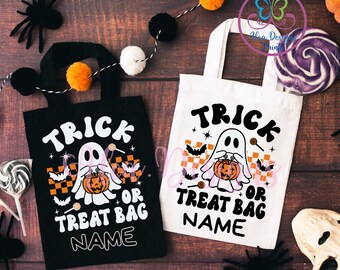 Personalized Trick or Treat Tote Bag: Halloween Candy Hunt