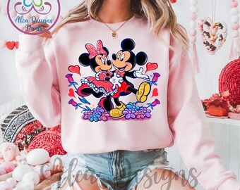 Mickey and Minnie Valentine's Day Sweatshirt - Disneyland Couples Hoodie