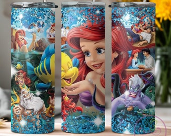 Mermaid 20 oz Tumbler, Disney Inspired, Metal Double Walled
