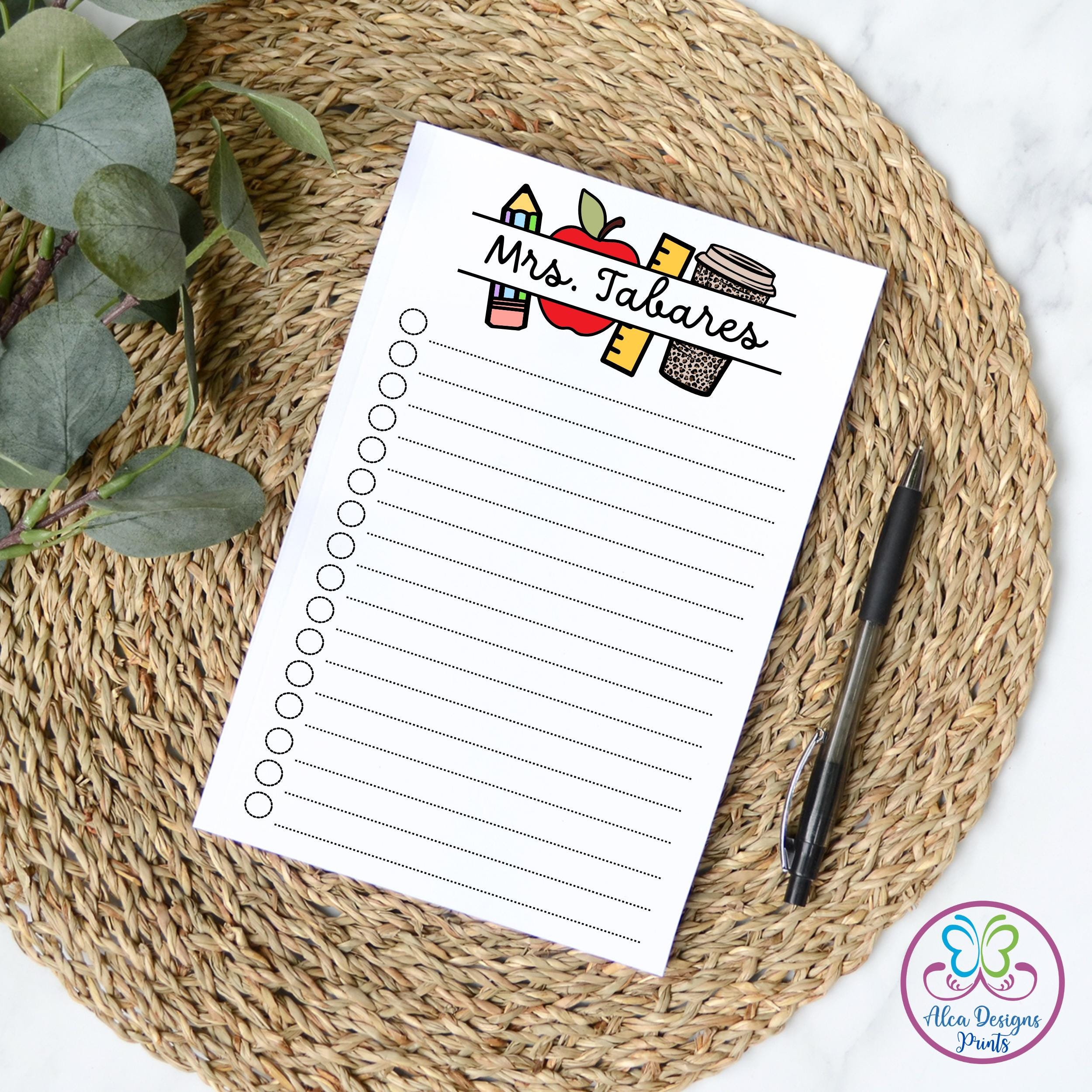 Customizable Teacher Notepad: Back to School Gift - Etsy
