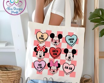 Disneyland Valentines Tote Bag: Mickey and Friends Hearts Gift