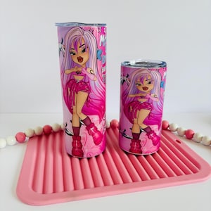 Karol G Skinny Tumbler: Bichota Season Gift, Pink Doll Design