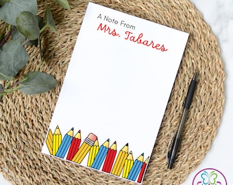 Custom Teacher Notepad, Personalized Gift
