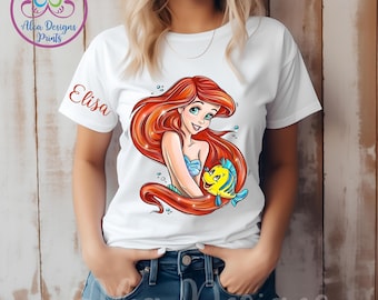 Ariel Princess-shirt: verjaardagsshirt of hoodie kleine zeemeermin