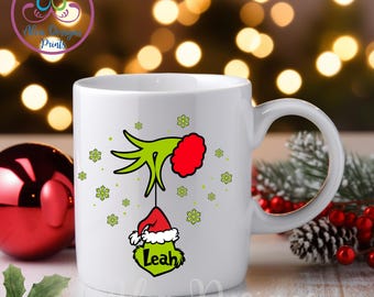 Customizable Grinch Christmas Mug: Holiday Coffee Mug