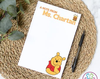 Winnie the Pooh Notepad: Teacher Appreciation Gift