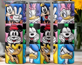 Vaso de 20 oz con personajes de Disney, taza de viaje metálica estampada