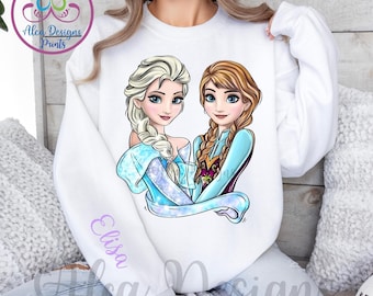 Frozen Princess Sweatshirt: Elsa and Anna Birthday Shirt