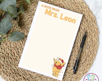 Custom Winnie the Pooh Notepad: Teacher Appreciation Gift
