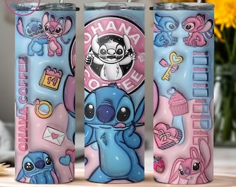 Bicchiere Stitch, sottile in acciaio inossidabile da 20 once, ispirato a Disney