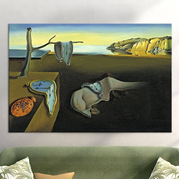 Salvador Dali "Persistence memory" Print on canvas wall decor Office decor Clock wall art Time wall art Painting print Ready to hang