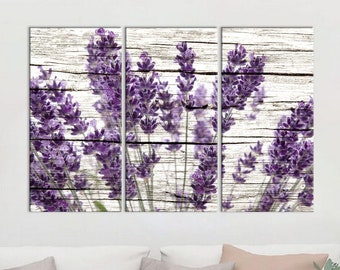 Lavender on a wood print Purple wall art Gift for her Lavender wall art Kitchen decor Bedroom decor New home gift Framed Wall Art