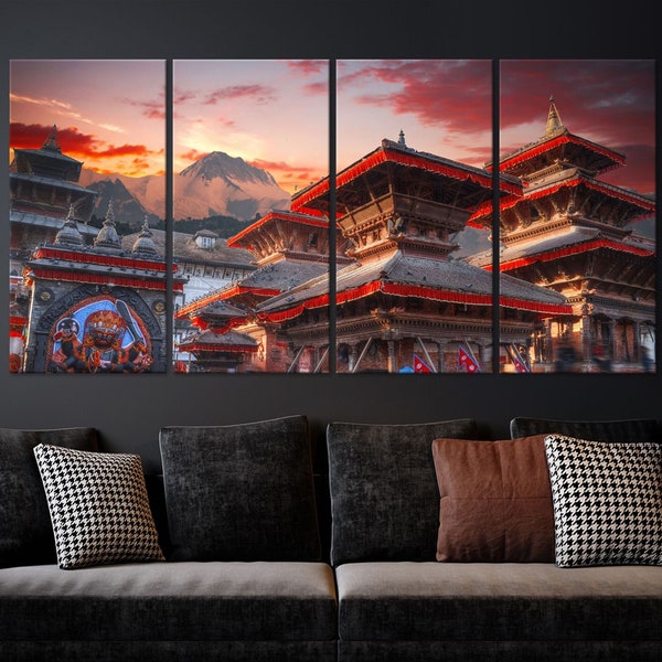 Nepal wall art Ancient city photography print on canvas Zen wall art Kathmandu Valley Patan Canvas wall art Room decor