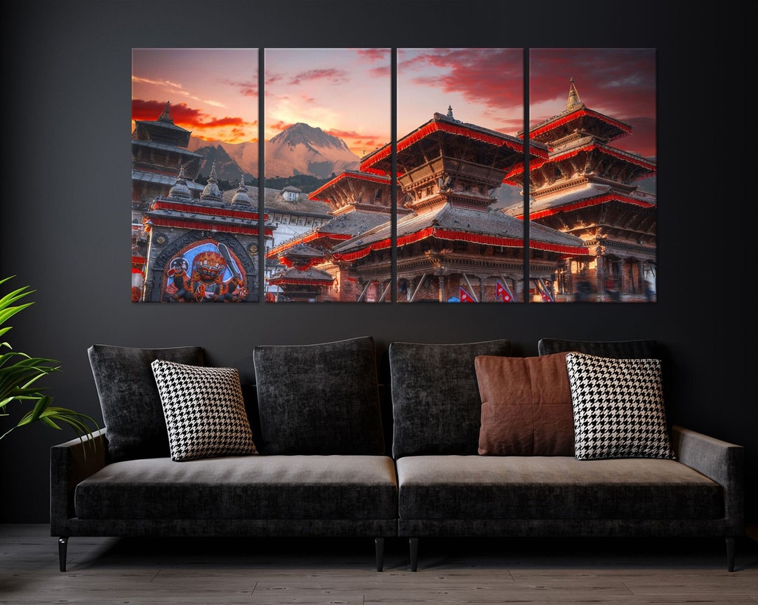 Nepal Wall Art Ancient City Photography Print on Canvas Zen Wall Art