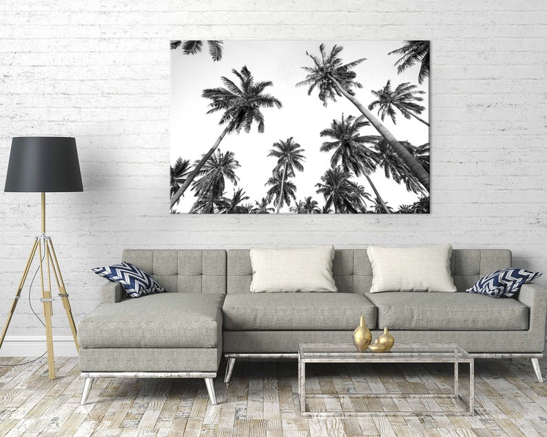 Minimalist Wall Art Palm Trees Photography Print Black and White Wall ...