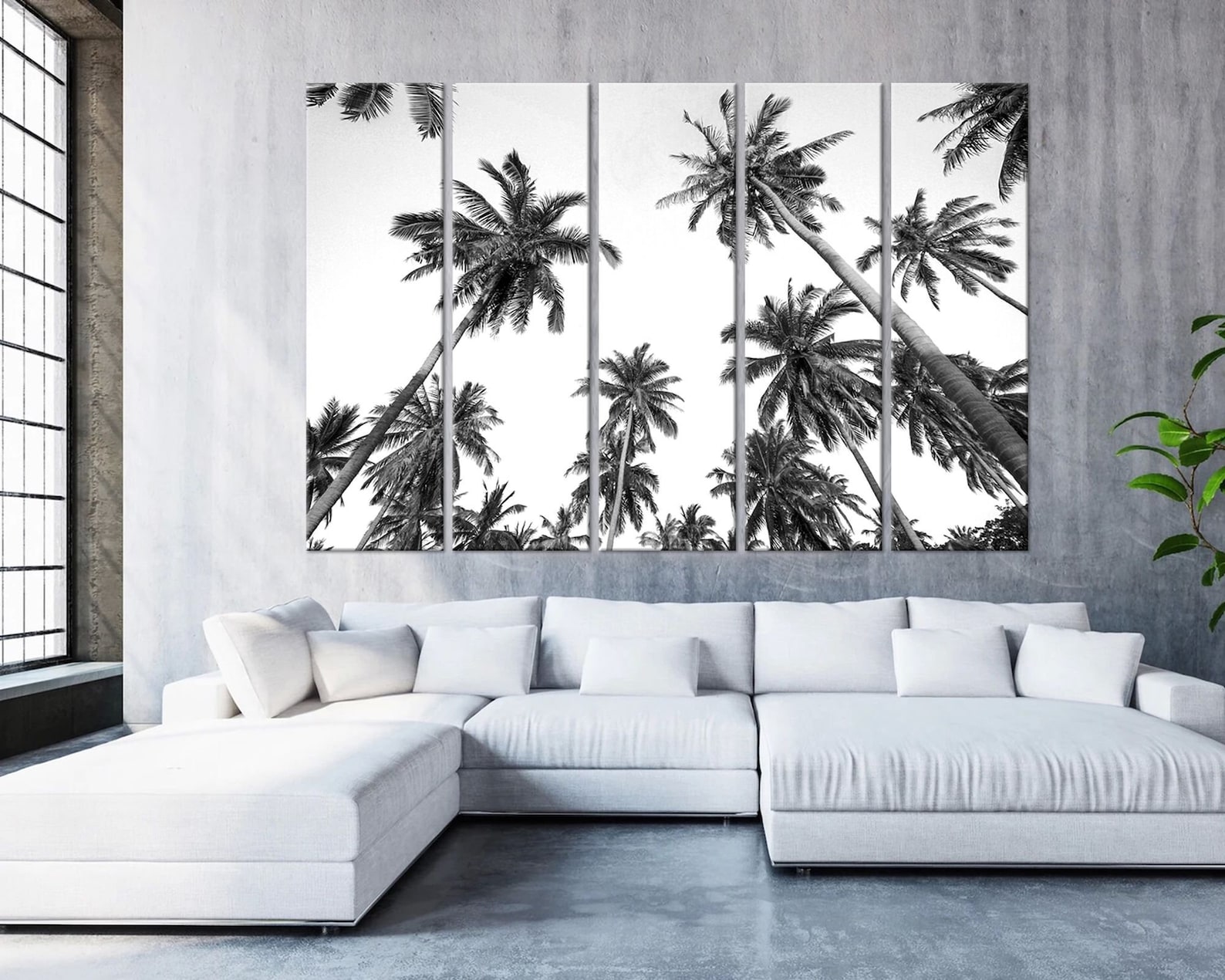Minimalist Wall Art Palm Trees Photography Print Black and White Wall ...