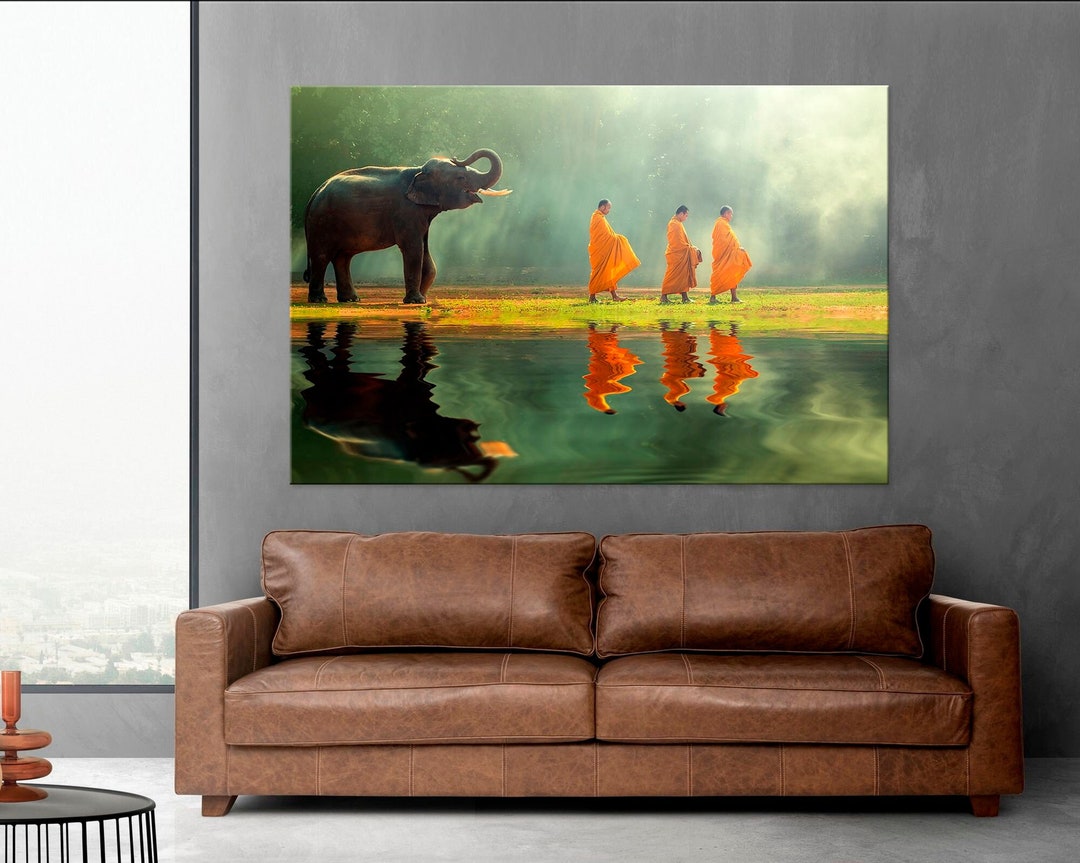 Indian Elephant Canvas Wall Art Living Room Decor Colorful Wall Art ...