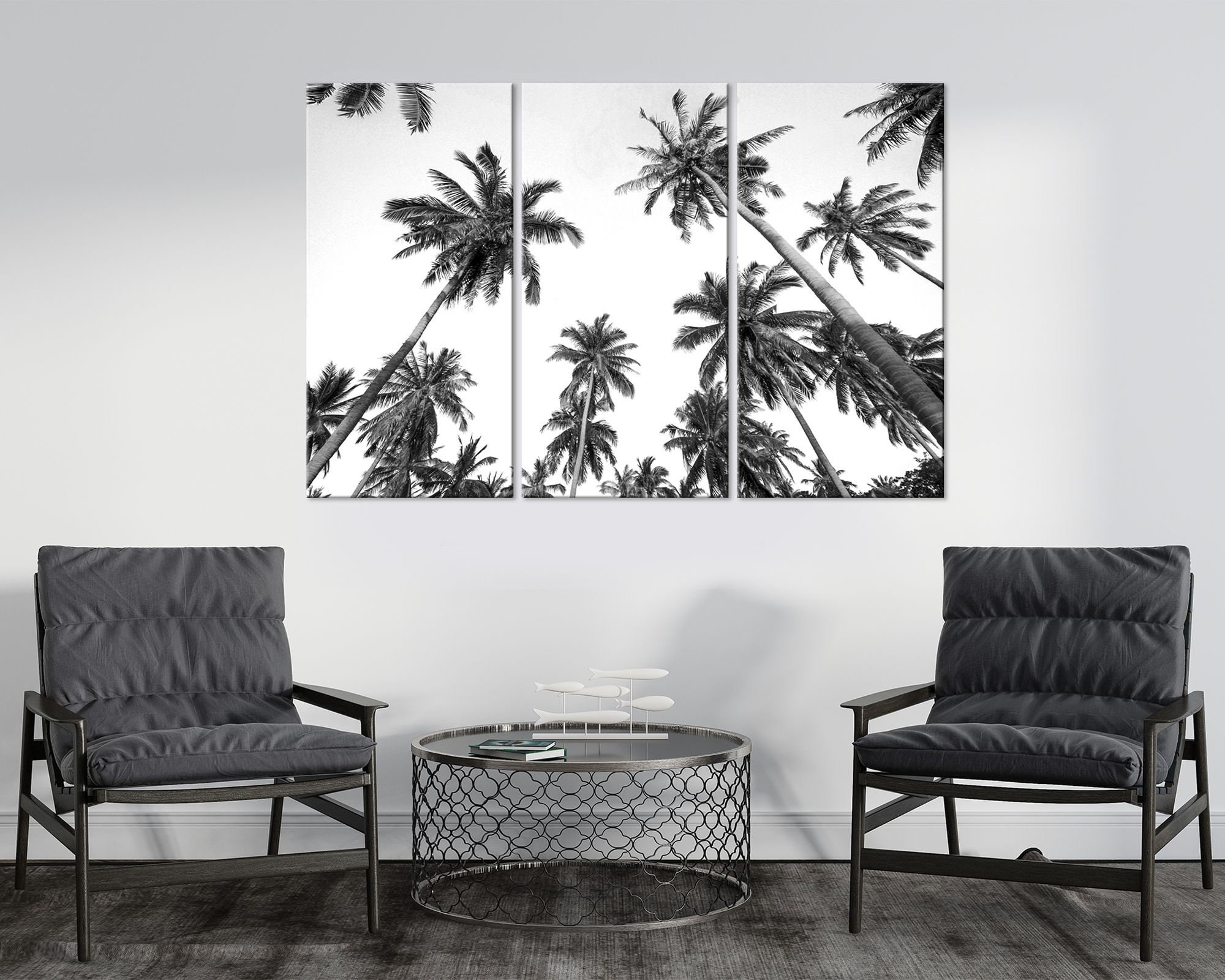 Minimalist Wall Art Palm Trees Photography Print Black and White Wall ...
