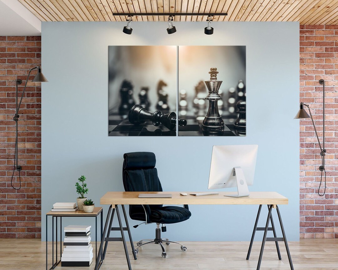 Chess Wall Art Chess Piece Photography Print on Canvas, Room Decor