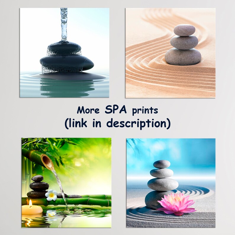 Zen wall art Large room decor Orchid, Spa stones, Candles print New home gift Bathroom decor OVERSIZED Canvas wall art Ready to hang bild 3